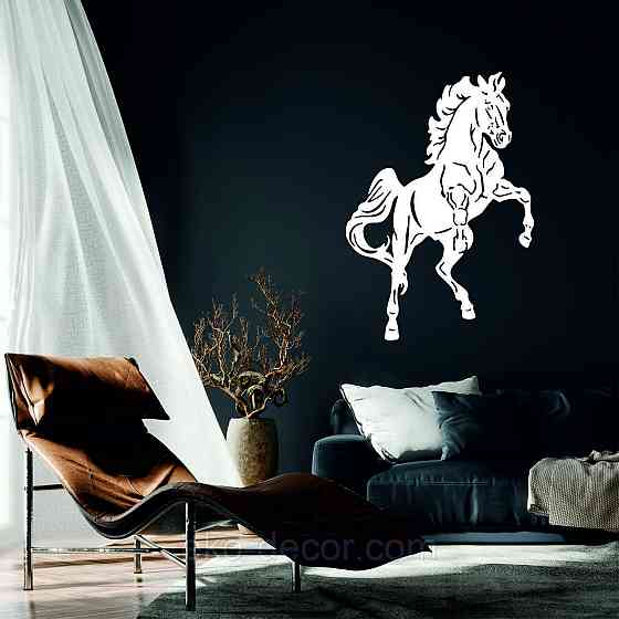 Декоративное настенное Панно «Лошадь», Декор на стену 70*49 см, Белый Киев