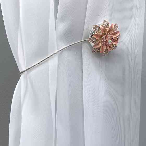 Магніти для штор та гардин "Flowers" набір 2 шт Персиковий (81-191) Київ