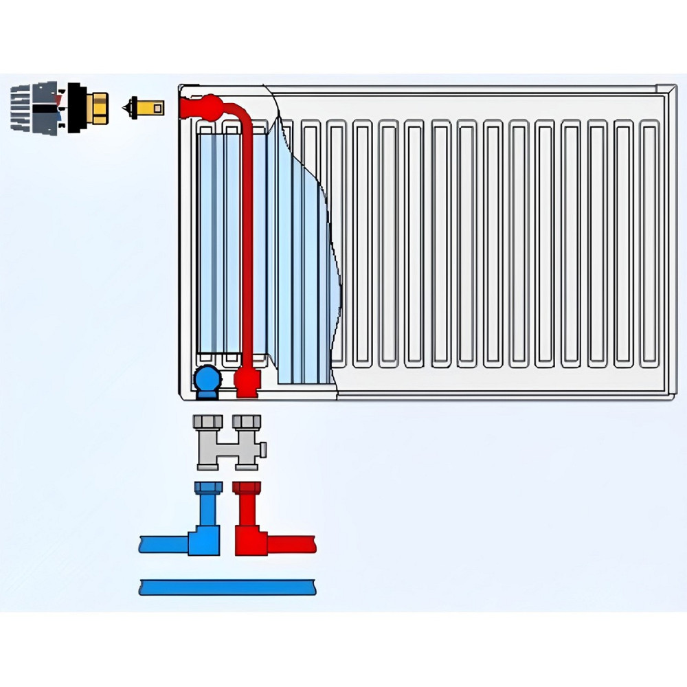 Клапан INNER під термоголовку М30x1,5 панельного радіатора 1/2″З IIM30 CRISTAL (в трубу) Тернополь - изображение 3