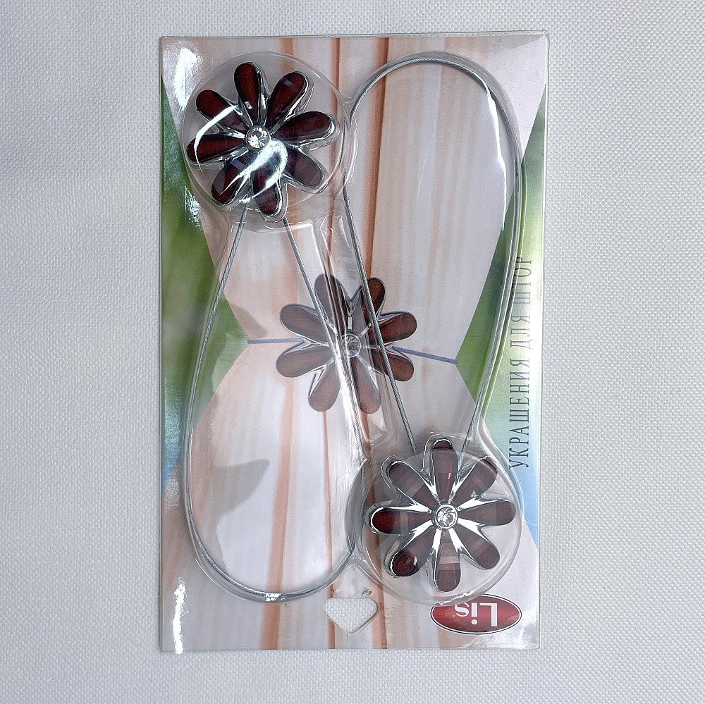 Магніти для штор та гардин "Квітка" набір 2 шт Бурштиновий (81-248) Київ - фото 8