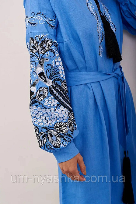 Жіноча лляна вишита сукня Петриківка-Жар-Птиця Кривий Ріг - фото 5