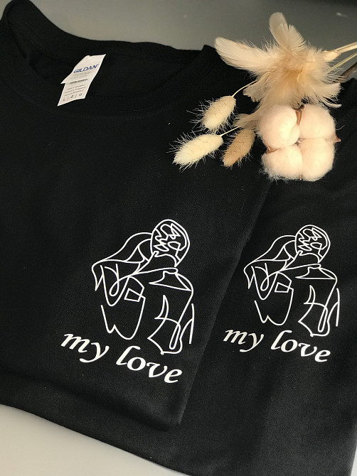 Парні футболки для хлопця та дівчини з абстрактним принтом MY LOVE Чернівці - фото 8