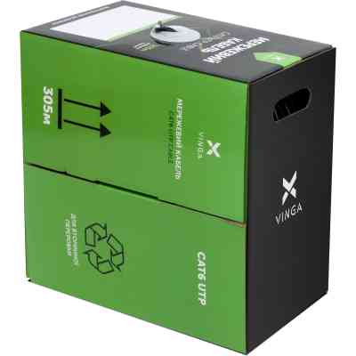 Кабель сетевой Vinga UTP Cat6 CCA 4 pairs 305 m outdoor (VCDCU6CA305OU) Винница