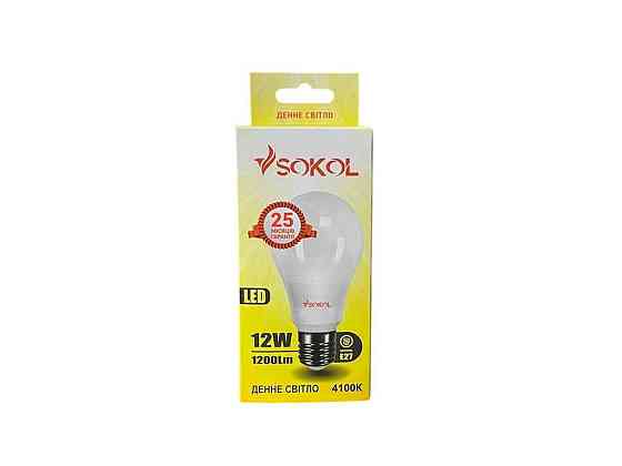 Лампа светодиодная A65 LED 12W, 4100K (дневный свет) ТМ SOKOL Solmir Киев