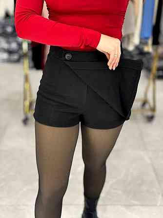 Женская стильная юбка-шорты турецкий кашемир-шерсть Черный, 46 Одесса