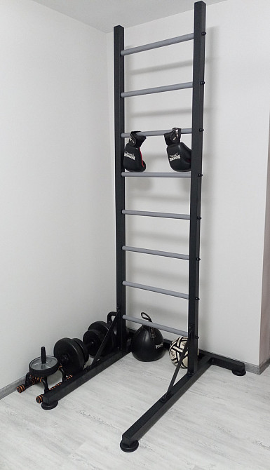 Напольная шведская стенка универсальная передвижная турник брусья лавка гимнастическая для детей и взрослых Каменское - изображение 5