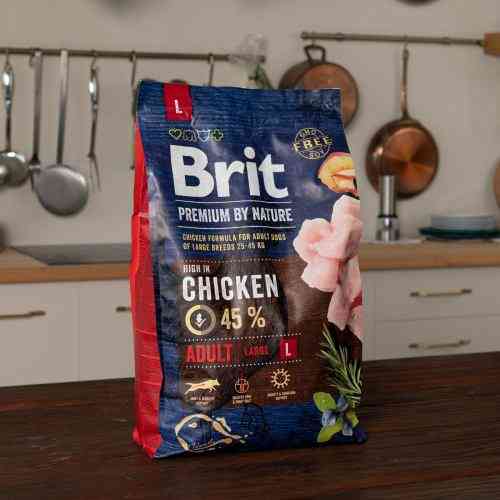 Корм сухой Brit Premium Dog Adult L для взрослых собак больших пород весом 25-45 кг с курицей 3 кг Киев