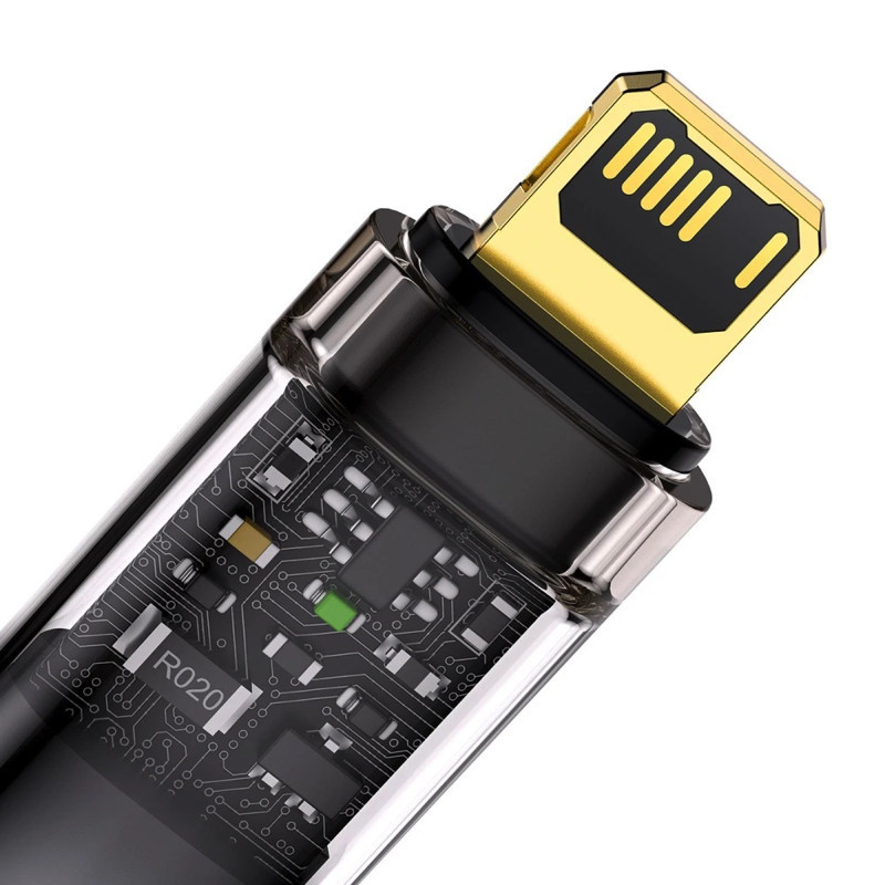 Кабель Baseus Explorer Series Auto Power-Off Fast Charging Data Cable USB to IP 2.4A 1m Black Київ - фото 7