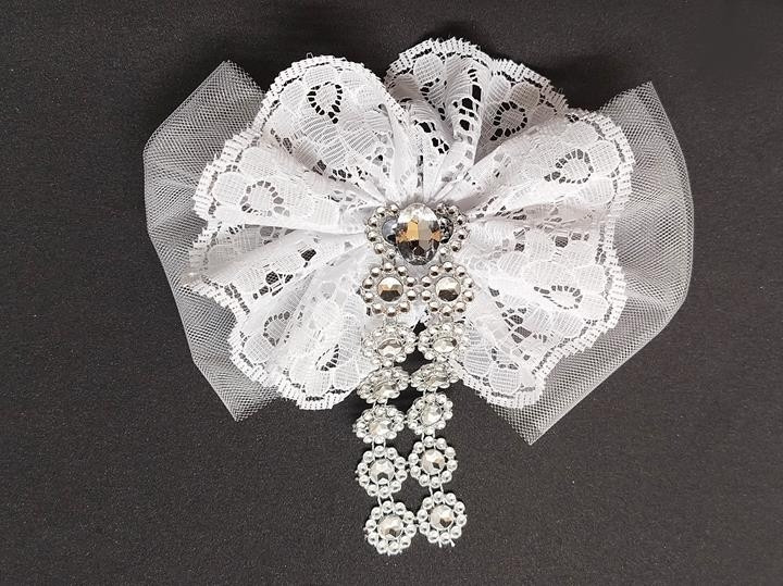 Бант шкільний білий на гумці Київ - фото 1