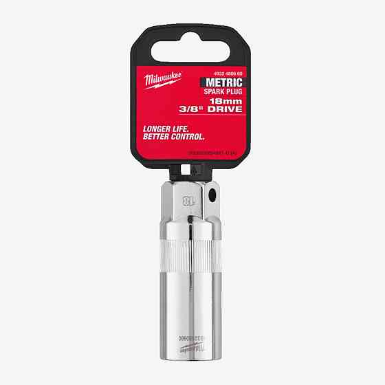 Головка хромована 3/8'' MILWAUKEE для свічок запалювання, 18мм Одеса