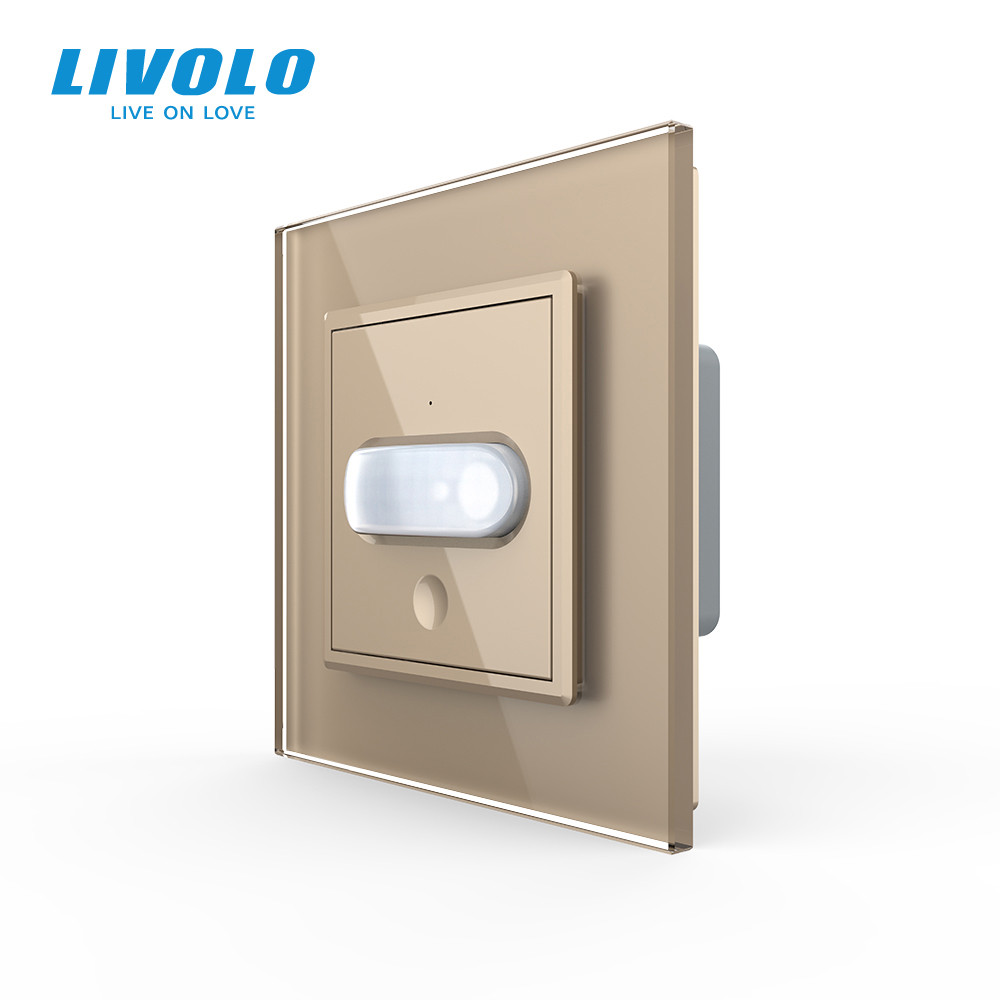 Датчик присутності та руху з автоматичним та ручним керуванням Livolo золото скло (VL-C7FCU-2AP) Коломыя - изображение 1