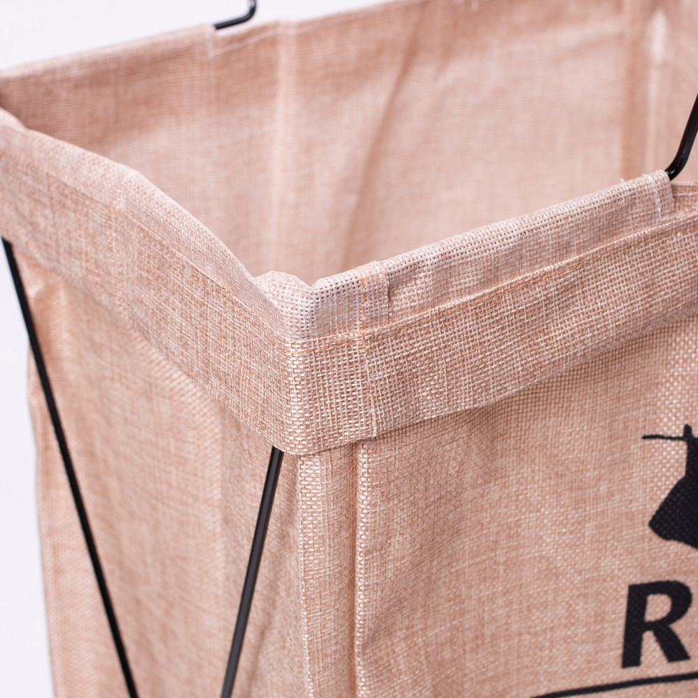 Yiwu Кошик для білизни на підставці 36×32×52 (см) м'який Бежевий HP-41-11BE Коломия - фото 2