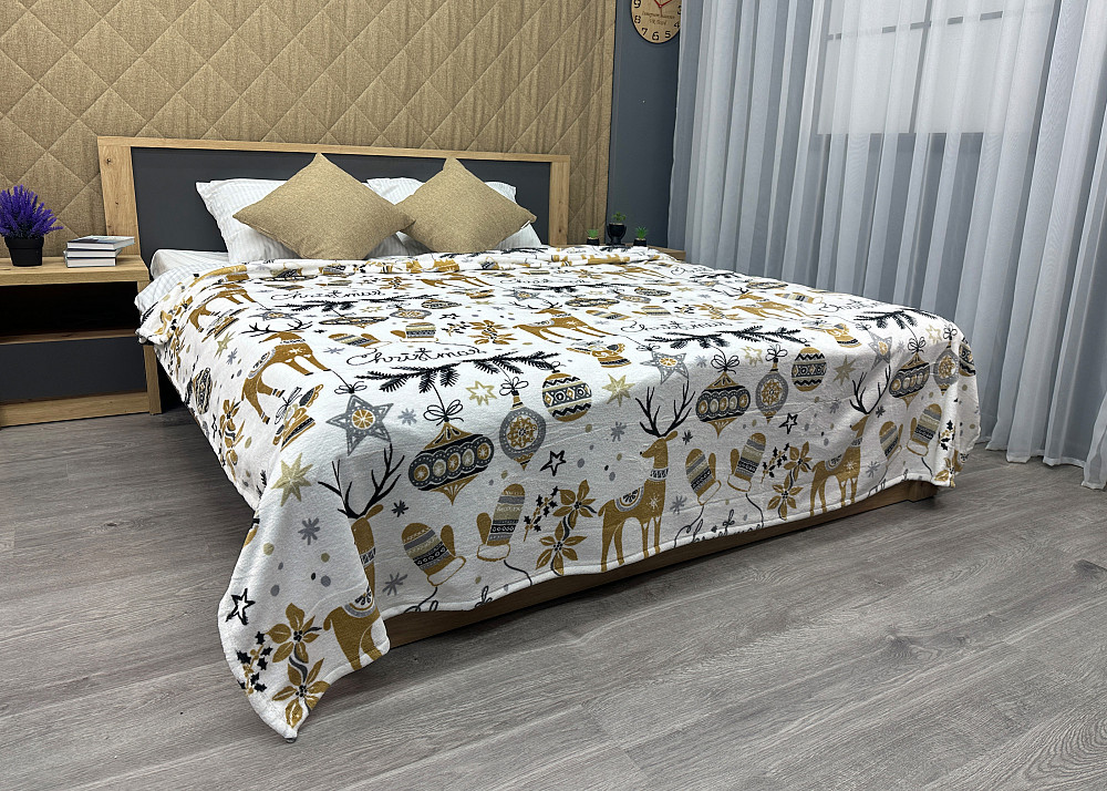 Плед-покривало Decorator WellSoft 200х220 см з різдвяним принтом Різнобарвний (87-179) Київ - фото 5