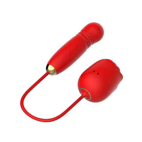 Вакуумный стимулятор в виде розы Every Night Toys с пульсацией, красный Sex Aura Киев