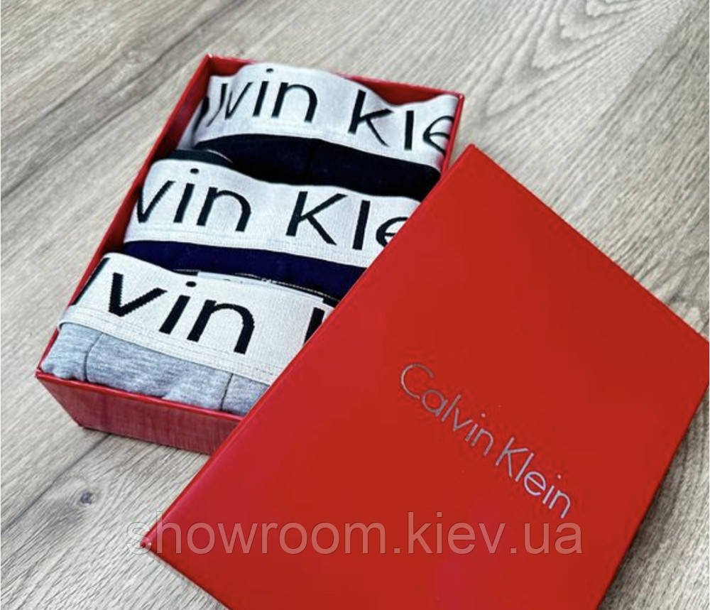 Чоловічі брендові труси Ck, набір 3 шт у подарунковій коробці (A34M) ХL Київ - фото 2