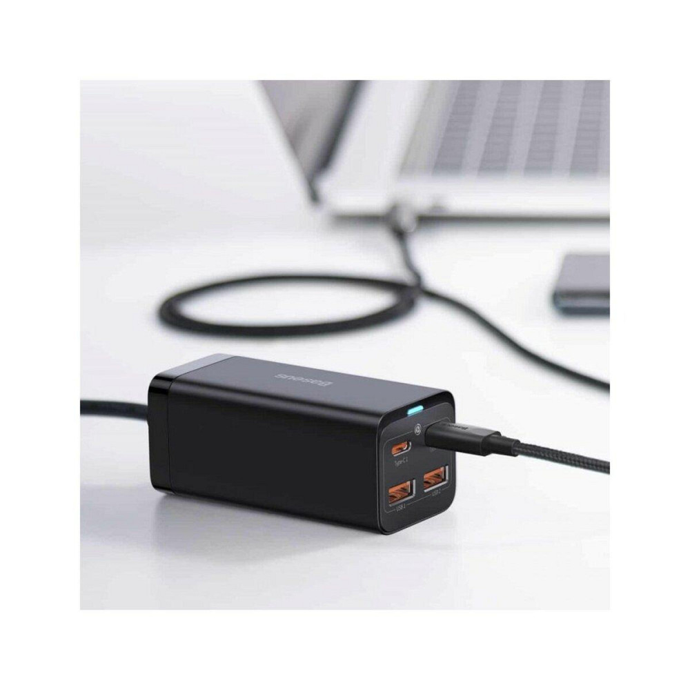 Мережевий зарядний пристрій Baseus GaN3 Pro Desktop Fast Charger 2U+2C 100W EU, колір чорний CCGP000101 Одеса - фото 4