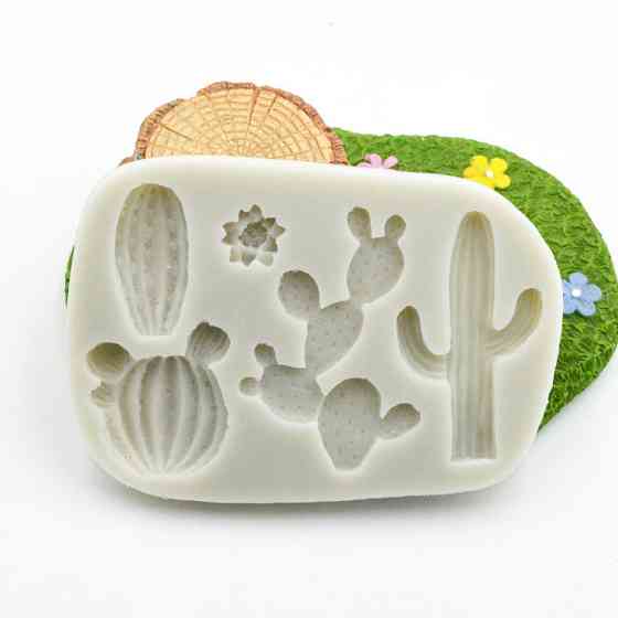 Молд силиконовый Кактусы 80 на 115 мм серый Киев