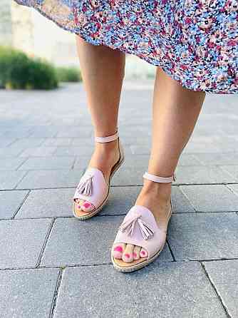 M.KRAFT Босоніжки жіночі пудрові M.KRAFT 0532 косичка літні з натуральної шкіри / Літнє взуття Коломыя