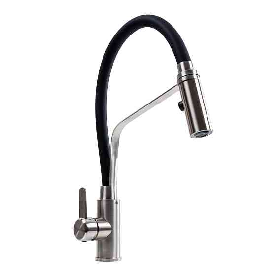 Кухонний змішувач гнучкий з тримачем VALESO KN36 чорний Коломыя