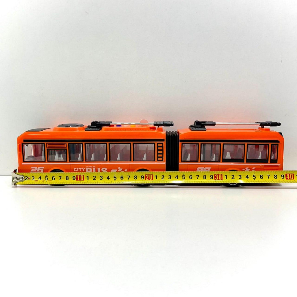 Тролейбус з інерцією підсвічуванням і звуком відчиняються двері Помаранчевий (JS163BC) Чернігів - фото 5