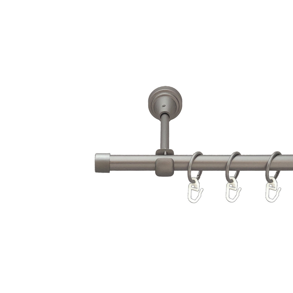 Карниз Orvit Заглушка металевий однорядний відкритий Сатин 16 мм 240 см (6091301) Львов - изображение 1