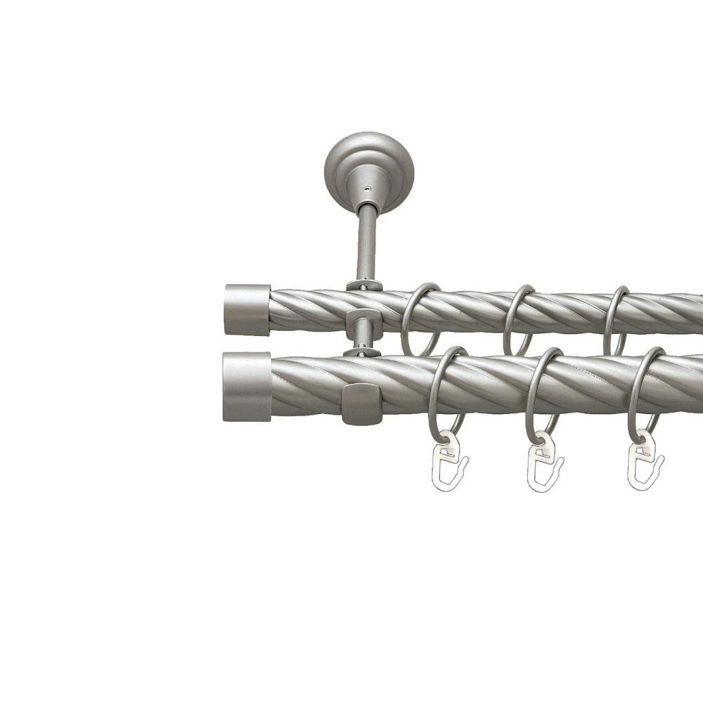 Карниз Orvit Заглушка металевий дворядний відкритий скручена труба кільце металеве Сатин 25\19 мм 240 см (00-00026167) Львів - фото 1