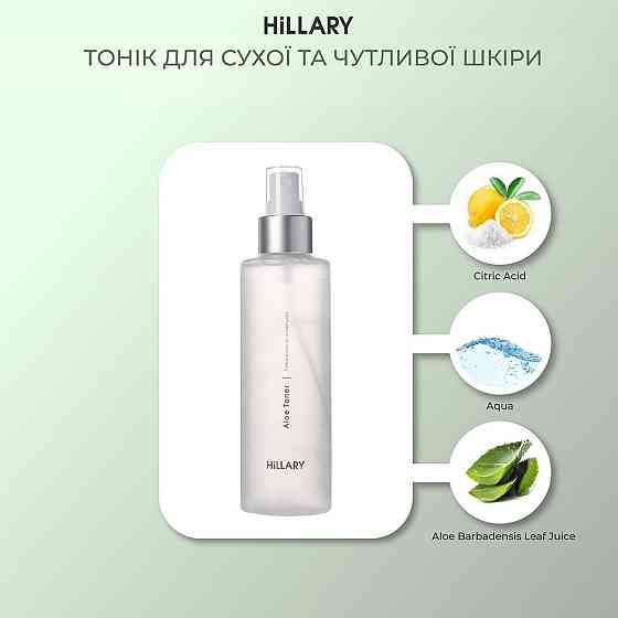 Тоник для сухой и чувствительной кожи Hillary Aloe Toner, 200 мл Киев