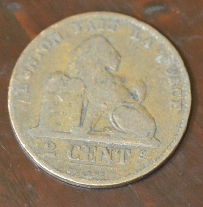 Бельгія 2 сентима 1876 рік Полтава - фото 1