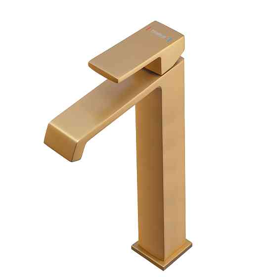 Смеситель для умывальника Haiba GAUDI 001 (HIGH) в цвете Brushed Gold (HB9597) Харьков