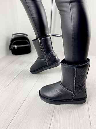 ITTS Угги жіночі ITTS чорні натуральна шкіра высота 19 см размеры 36-41 (5808-8) Коломыя