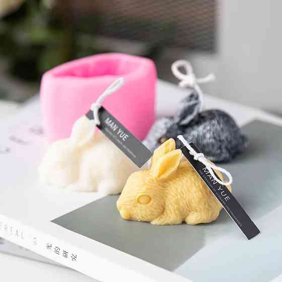 Молд силиконовый Заяц 75 на 50 мм розовый Киев