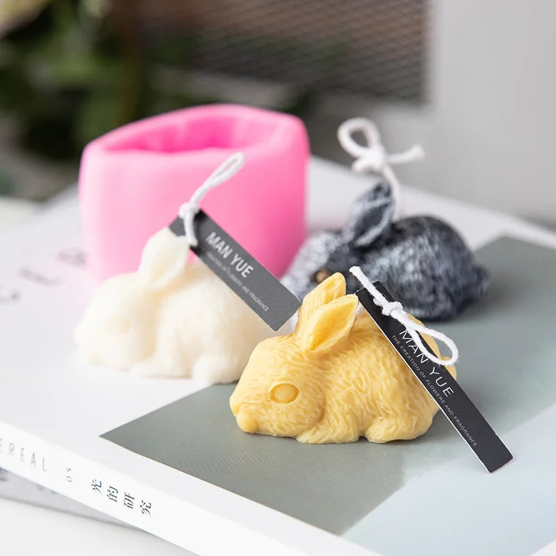 Молд силиконовый Заяц 75 на 50 мм розовый Киев - изображение 4