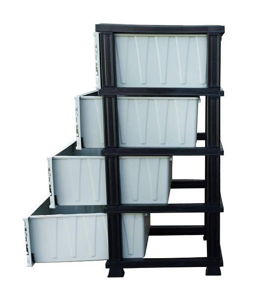 Комод пластик 375х455х900мм с рисунком Белый мрамор 4 ящика Харьков - изображение 3