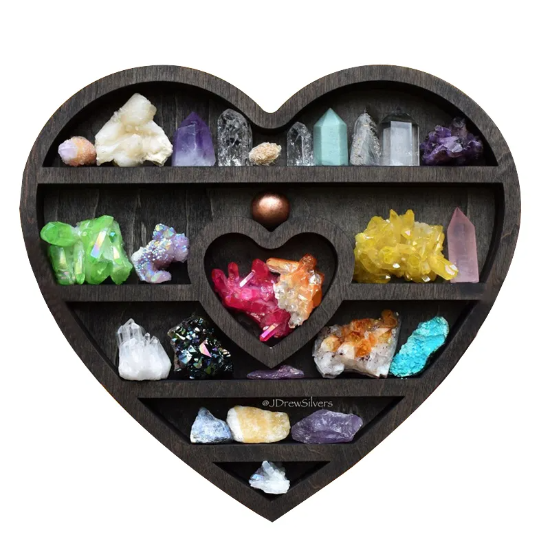 Полка настенная из дерева для декора и украшений, открытая полка на стену 