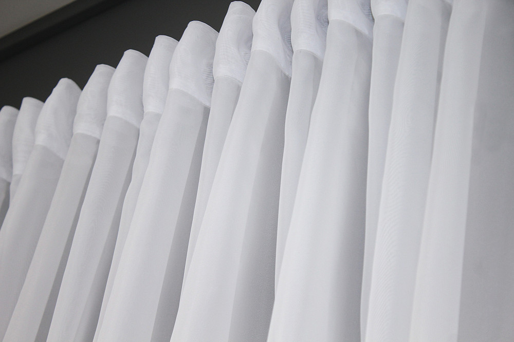 Тюль з тасьмою на трубу VR-Textil н101 Шифон однотонний Білий 400х250 см (44-003) Київ - фото 5