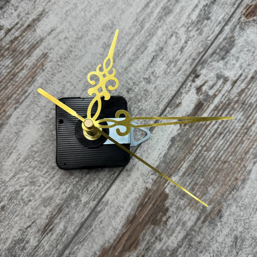 Годинниковий механізм кварцовий безшумний 28 мм із золотими стрілками для настінних дизайнерських годинників Київ - фото 4