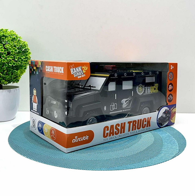 Сейф-скарбничка Машина поліцейська 3в1 з кодовим замком 30см Чорна (DSM-6672) Чернігів - фото 2