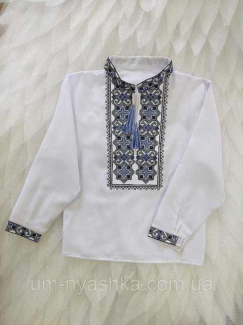 Вишиванка на домотканному полотні для хлопчика "Легенда" червона із синім р.110 Кривий Ріг - фото 2