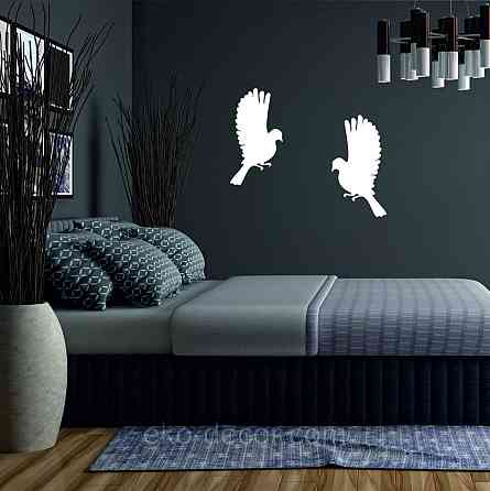 Декоративное настенное Панно «Птичка» Декор на стену(цена за 1шт) 30*16 см, Белый Киев