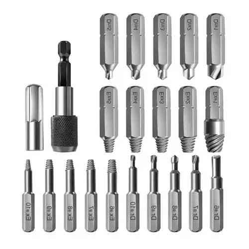 Набір екстракторів і свердл 20 шт з CrMo сталі для вилучення пошкоджених болтів і гвинтів Київ