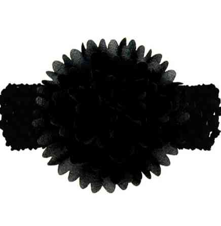 Повязка для девочки на голову с цветком 30-50 см черный Киев