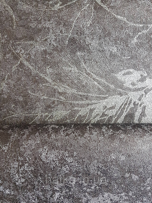 Шпалери метрові вінілові на флізеліні A.S.Creation Sylvana 1.06x10 листя фон під штукатурку чорне срібло 79125-1 Київ - фото 3