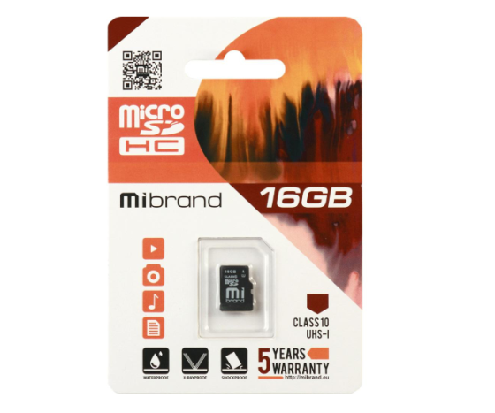 Карта пам'яті microSDHC 16Гб Class 10 (UHS-1) Mibrand Житомир