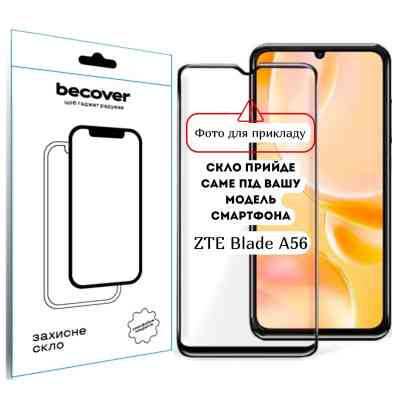 Стекло защитное BeCover ZTE Blade A56 Black (714375) Винница