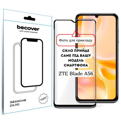 Стекло защитное BeCover ZTE Blade A56 Black (714375) Винница - изображение 1