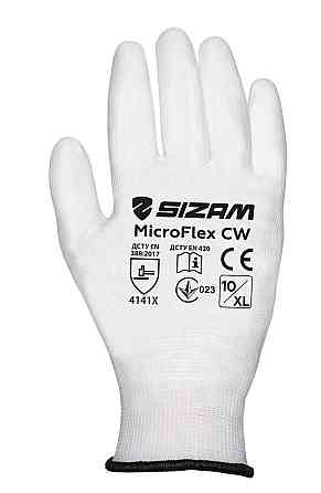Перчатки с полиуретановым покрытием Sizam Microflex CW р.6 Ровно