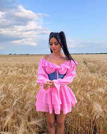 Женское нежное воздушное платье с корсетом крепшифон + джинс бенгалин 42/44, Барби Одесса