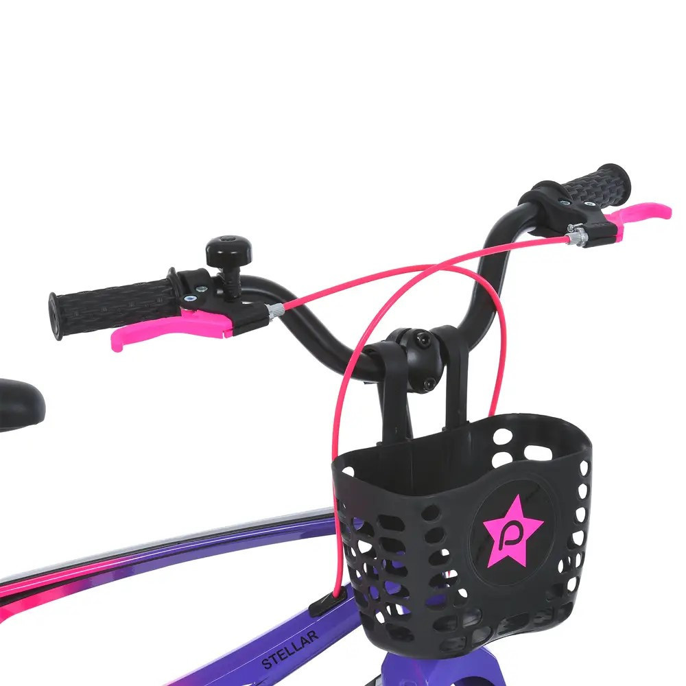 Велосипед дитячий PROFI 14 дюймів STELLAR з бічними колесами магнієва рама та вилка кошик дискові гальма Рожево-фіолетовий (MB Чернигов - изображение 4