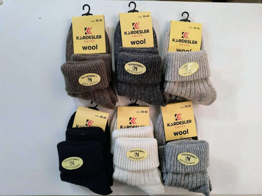 Набір теплих жіночих шкарпеток із вовною кольорові 6 шт. Kardesler 36-40 Київ - фото 3