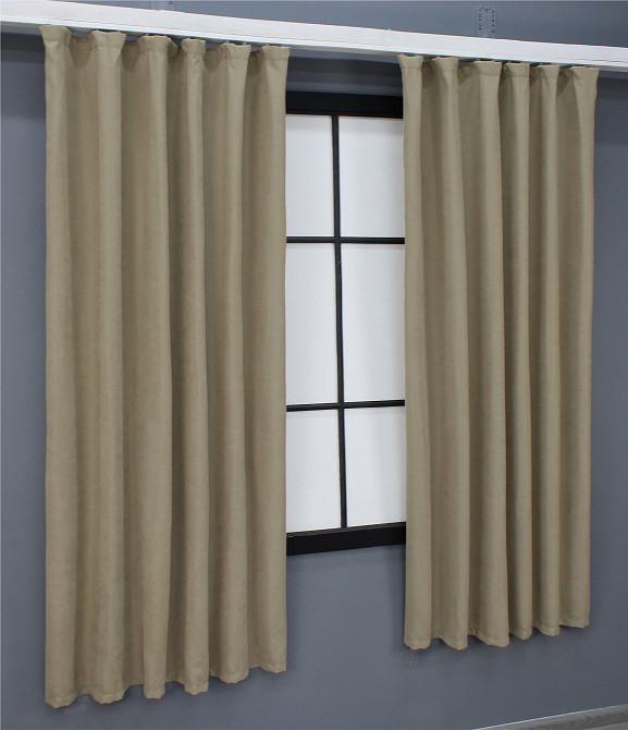 Комплект коротких штор VR-Textil Мікровелюр SPARTA № 1196ш Бежевий 140х170 см 2 шт (35-0105) Київ - фото 4